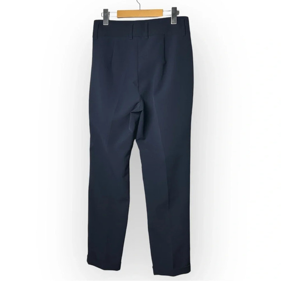 Riani Navy Blue Pleated & Cuffed Trousers 8 - Picture 4 of 7
